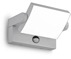 Sieninis šviestuvas Ideal Lux 21W LED sieninis fasado šviestuvas SWIPE, pilkas, 3000K, su judesio davikliu, IP54, 326870