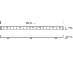 24W LED linijinis fasado šviestuvas, pilkas, 3000K/RGB, IP66, 7055B/RGBW