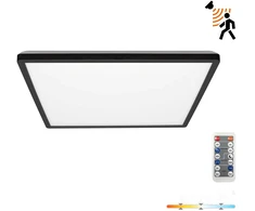 24W LED lubinis šviestuvas NIVERA SQUARE, juodas, 3000/4000/6000K, su judesio davikliu, IP54