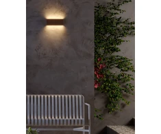 Sieninis šviestuvas 24W LED sieninis fasado šviestuvas POCKET, tamsiai rudas, 3000K, IP54, šviečia į viršų ir į apačią, 90453