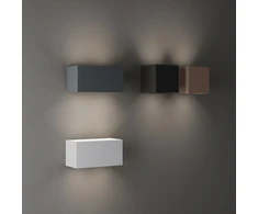 Sieninis šviestuvas 25W LED sieninis fasado šviestuvas ATOM, pilkas, 3000K, IP54, šviečia į viršų ir į apačią, 366883