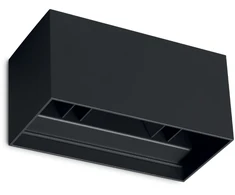 Sieninis šviestuvas 25W LED sieninis fasado šviestuvas ATOM, juodas, 4000K, IP54, šviečia į viršų ir į apačią, 366906