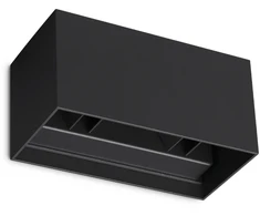 Sieninis šviestuvas Ideal Lux 25W LED sieninis fasado šviestuvas ATOM, juodas, 3000K, IP54, 328676