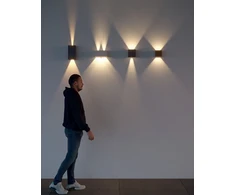 2x10W LED sieninis lauko šviestuvas VARY, tamsiai pilkas, 3000K, IP54, šviečia į viršų ir į apačią, 90553