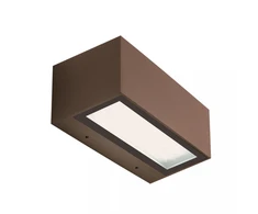 2x13.5W LED sieninis lauko šviestuvas, tamsiai rudas, 3000K, šviečia į viršų ir į apačią, E262