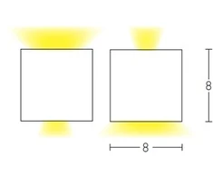 2x3W LED paviršinis lauko šviestuvas, baltas, 3000K, E159