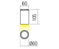 3W LED paviršinis lauko šviestuvas RAM, tamsiai pilkas, 3000K, IP65, 90082