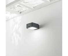 3W LED sieninis fasado šviestuvas su saulės baterija ir judesio davikliu TED, antracito sp., 4000K, IP54