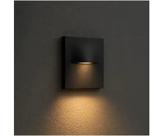 3W LED sieninis lauko šviestuvas laiptų apšvietimui, juodas, 2700K, IP65, E450-27