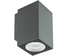 Sieninis šviestuvas 3W LED sieninis lauko šviestuvas QUAD, tamsiai pilkas, 3000K, IP65, 90085