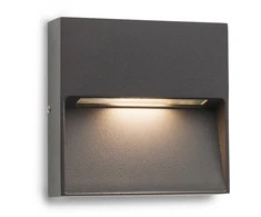Sieninis šviestuvas 3W LED sieninis lauko šviestuvas EVEN, tamsiai pilkas, 3000K, IP54, 9151
