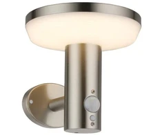 4.4W LED fasado šviestuvas OPTONICA, plieno sp., 3000K, su saulės baterija ir judesio davikliu