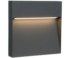 Sieninis šviestuvas 4W LED sieninis fasado šviestuvas LESA, juodas, 3000K, IP65, 4352200