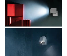 Sieninis šviestuvas 4W LED sieninis fasado šviestuvas KURA REG X2, tamsiai pilkas, 3000K, 52°, pakreipiamas