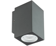 4W LED sieninis lauko šviestuvas QUAD, tamsiai pilkas, 2700K, IP65, 90814