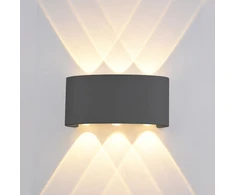 Sieninis šviestuvas Italux 6W LED sieninis fasado šviestuvas ORTELO, juodas, 3000K, šviečia į abi puses