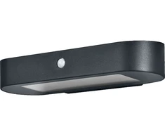 6W LED sieninis fasado šviestuvas ENDURA STYLE, juodas, 4000K, su saulės baterija ir judesio davikliu, IP44