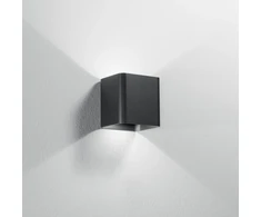 6W LED sieninis fasado šviestuvas BIOME, juodas, CCT, IP54, šviečia į viršų ir į apačią
