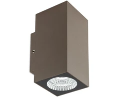 6W LED sieninis lauko šviestuvas QUAD, tamsiai rudas, 3000K, IP65, 90089