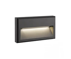 6W LED sieninis lauko šviestuvas laiptų apšvietimui, grafito sp., 3000K, IP65, E347
