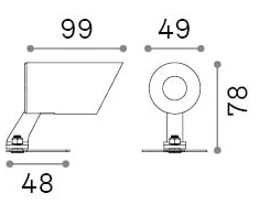 Sieninis šviestuvas 7W LED sieninis fasado šviestuvas KOALA, juodas, 3000K, IP65, 345666