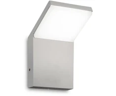 Sieninis šviestuvas Ideal Lux 8,5W LED sieninis fasado šviestuvas STYLE, pilkas, 3000K, IP54, 322650