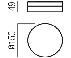 8W LED paviršinis šviestuvas FRISBI, chromo sp., 3000K, IP44, 01-3725