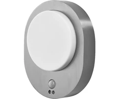 8W LED sieninis fasado šviestuvas ENDURA STYLE DISC, plieno sp., 3000K, su judesio davikliu, IP44