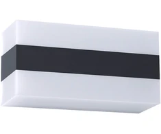 Sieninis šviestuvas 8W LED sieninis lauko šviestuvas KODIAK, juodos/baltos sp., 3000K, IP65, 90326