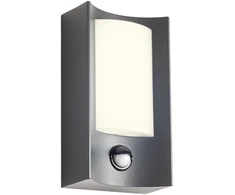 Sieninis šviestuvas 8W LED sieninis lauko šviestuvas WARP, tamsiai pilkas, 3000K, IP44, su judesio davikliu