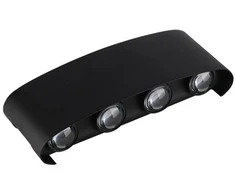 8W LED sieninis lauko šviestuvas, juodas, 3000K, IP65