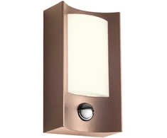Sieninis šviestuvas 8W LED sieninis lauko šviestuvas WARP, rūdžių sp., 3000K, IP44, su judesio davikliu