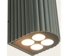 8x1W LED sieninis fasado šviestuvas, tamsiai pilkas, 3000K, IP54, šviečia į viršų ir į apačią, E422