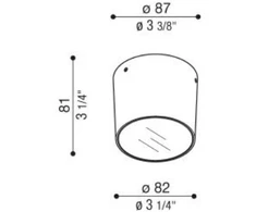 9W LED paviršinis šviestuvas NOA 50 TOP, pilkas, 3000K, 40°, IP66, dimeriuojamas