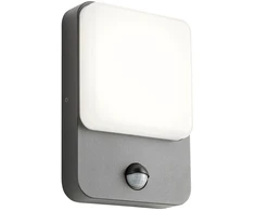9W LED sieninis lauko šviestuvas COLIN, tamsiai pilkas, 4000K, IP54, su judesio davikliu, 90134