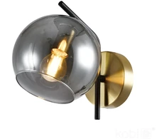 Sieninis šviestuvas GLOBE ELEGANCE, E14, aukso/dūmų sp.