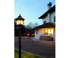 Paviršinis lauko šviestuvas YORK, E14, juodos/rudos sp., IP44, 9650