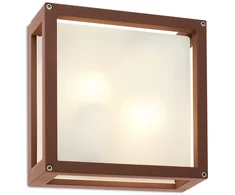 Paviršinis lauko šviestuvas BRICK GLASS, E27, rūdžių sp., IP54, 9893