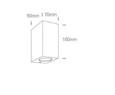 Paviršinis šviestuvas, 2xGU10, juodas, IP65, 67142K/B