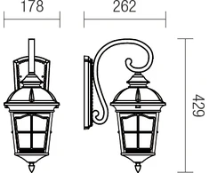 Sieninis lauko šviestuvas YORK, E27, rudas, IP44, 9664