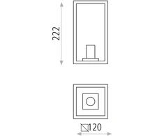 Sieninis šviestuvas Sieninis lauko šviestuvas CUBE, E27, antracito sp., A20391GR