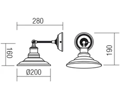 Sieninis šviestuvas SPINNER, E27, sendinto vario/juodas
