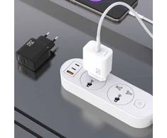 „Dudao A27CEU PD 25W GaN SB-C“ sieninis įkroviklis su USB-C laidu – juodas