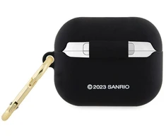 Silikoninis 3D katytės galvos dėklas AirPods Pro - juodas, Hello Kitty