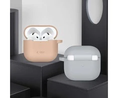 Dėklas Silikoninis gaubtelis su kabliuku AirPods 4“ - pilkas
