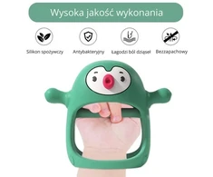 Silikoninis kramtukas pingvino formos Smily Mia, pušų žalios spalvos
