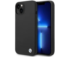 Dėklas BMW BMHCP14SSILBK Apple iPhone 14 / 15 / 13 6.1″ juodos spalvos Silicone Metal Logo
