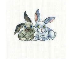 Siuvinejimo rinkinys Triušiai 11x9 cm