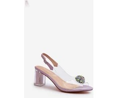 Skaidrūs sandalai su ornamentu Violetinė D&amp;A MR38-454