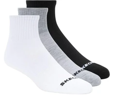 Skechers 3 poros trumpų kojinių S114235-BKWG Balta 43-46